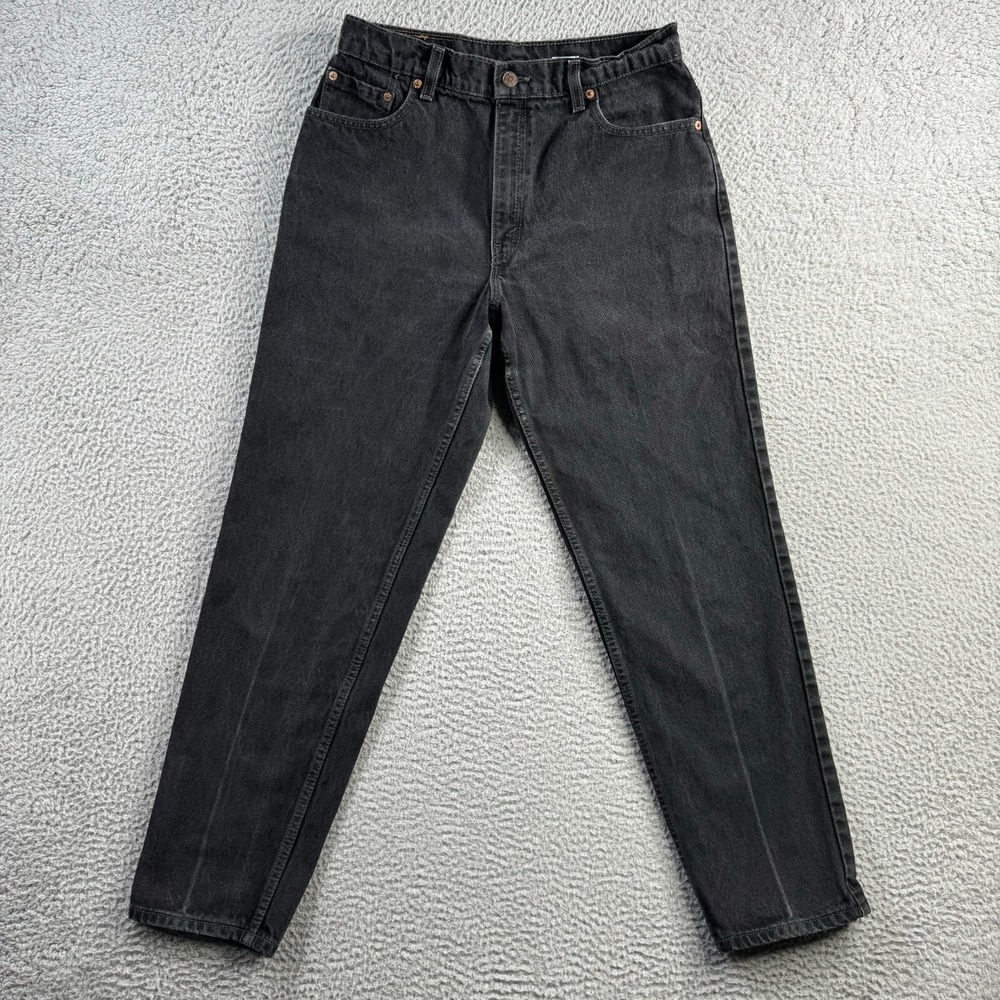 Vintage Levis Womens 13 JR (Fits 31x30) Black Relaxed Tapered 90s Made in Canada